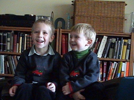 Colin and brother Quinn have a laugh